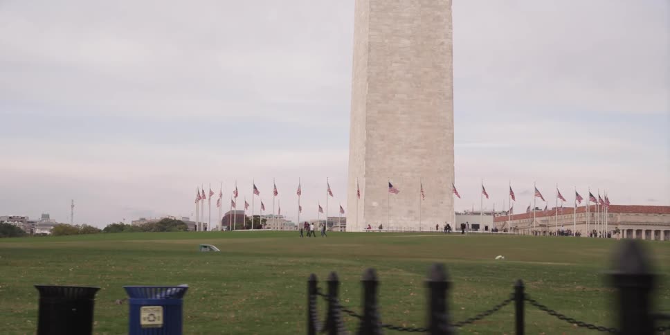 The washington monument is shown