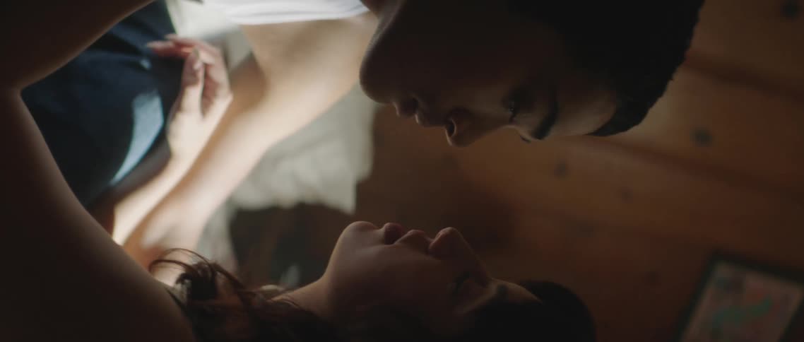 Man and woman kissing