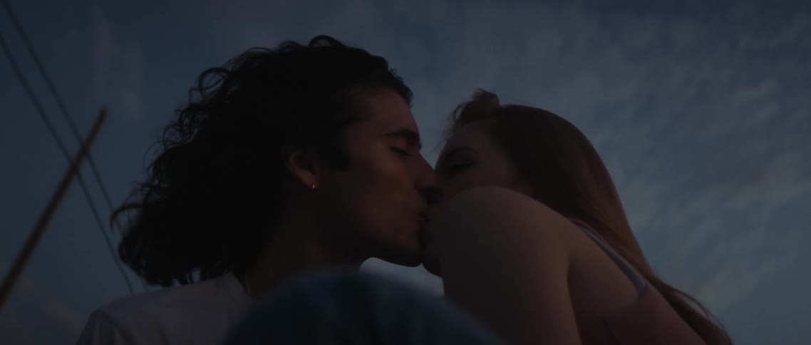 A man and woman kissing