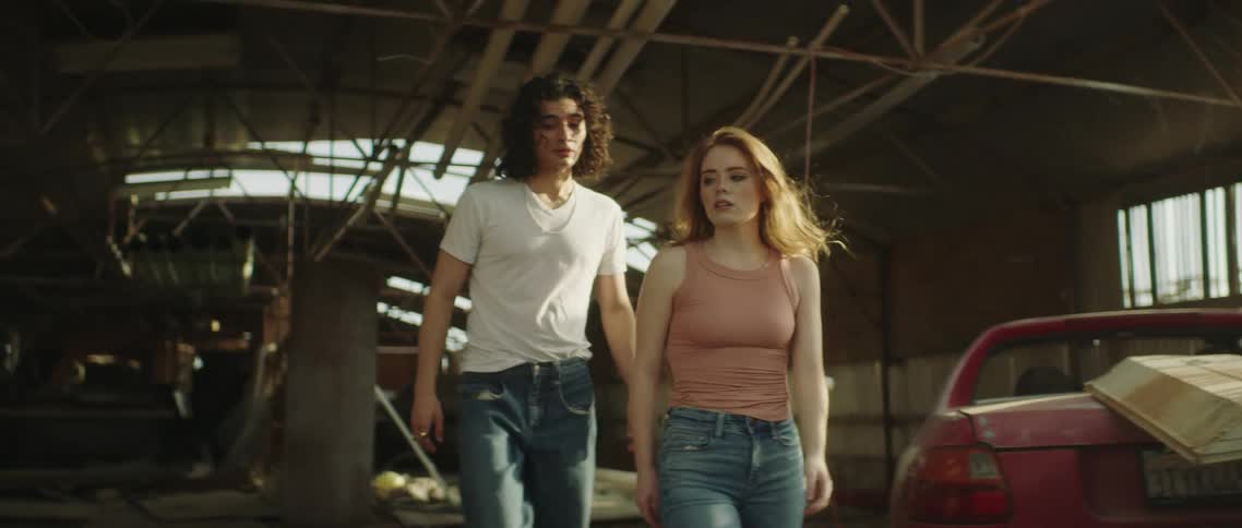 Female and male walking