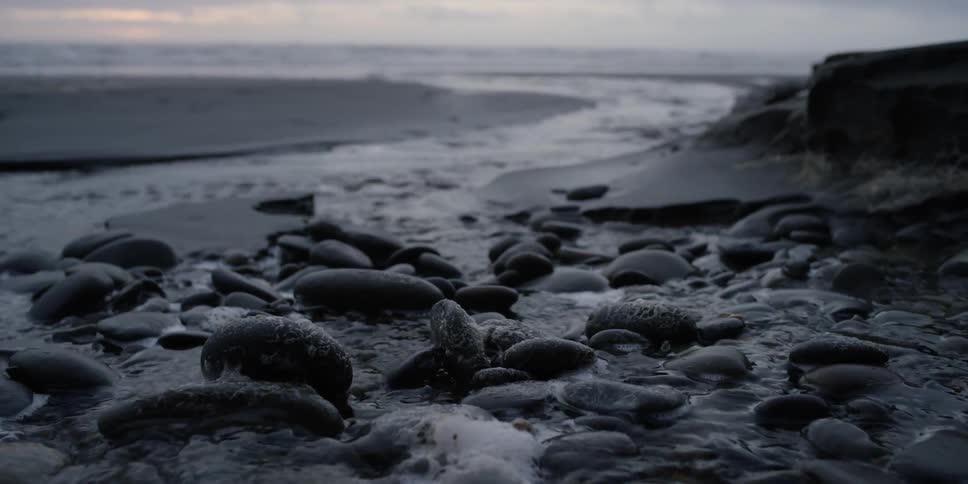 Water trickling between rocks