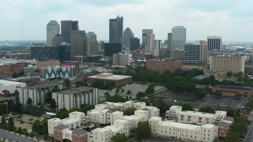 Buildings in a metropolis on a bright day