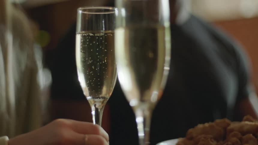 champaign bubbles at lunch