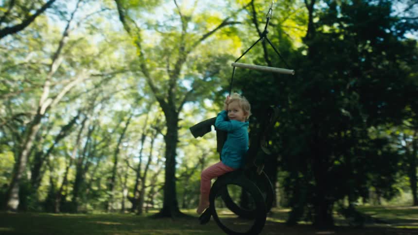 Child on a swing