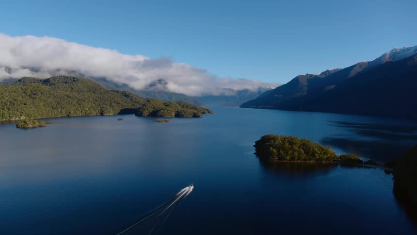 Aerial shot of a lake