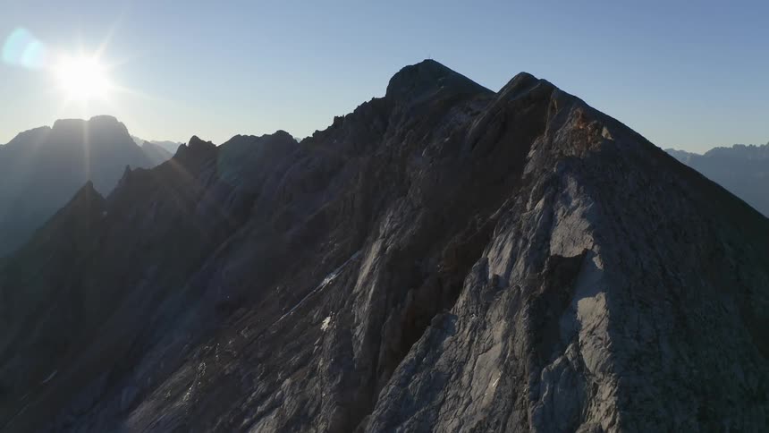 Aerial shot of a mountain