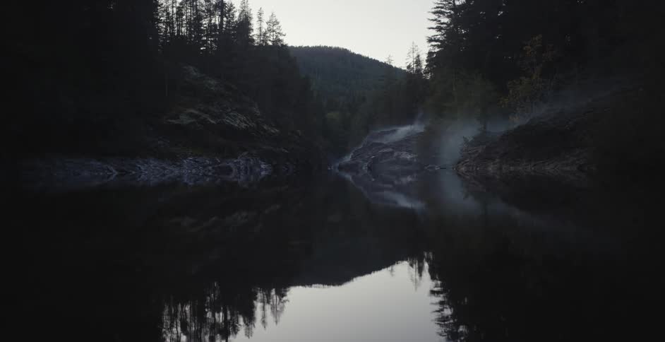 The fog rolls out from the mountains