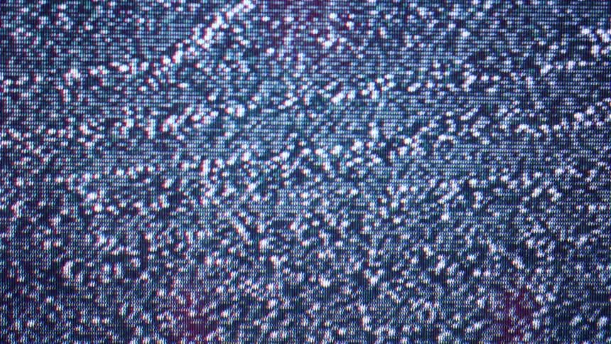 Television screen show static snow