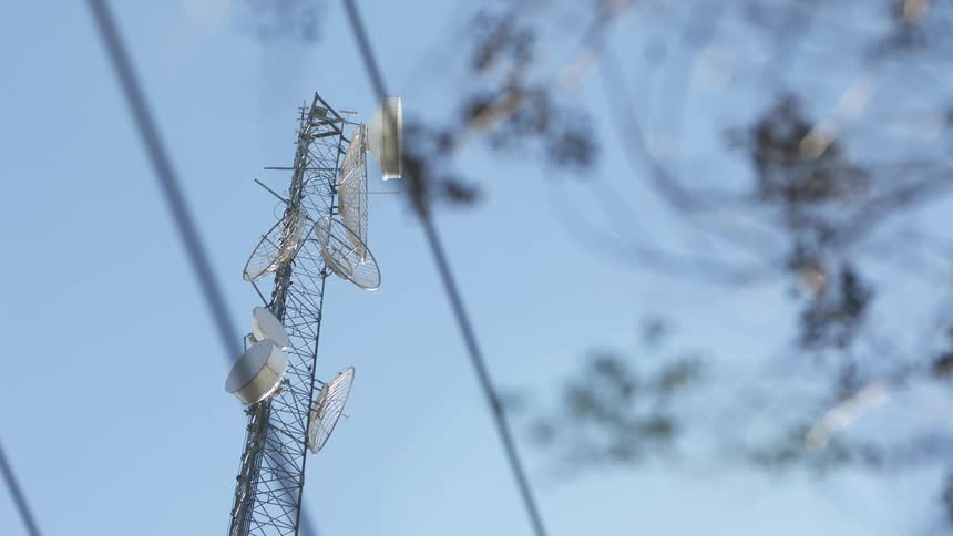A shot of an antenna tower