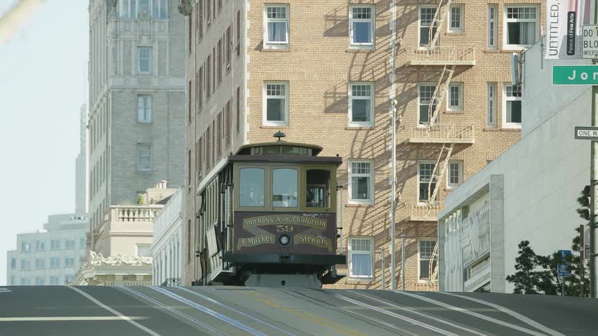 Cable car moving