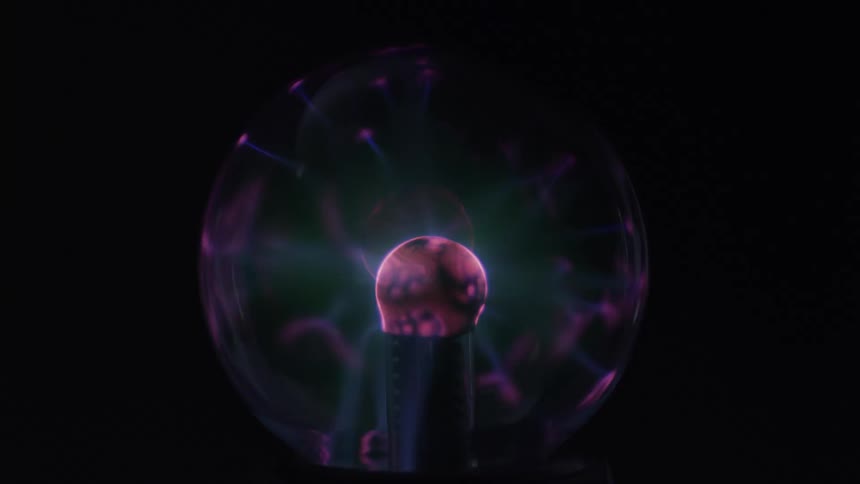 A view of electrical sparks in a glass sphere