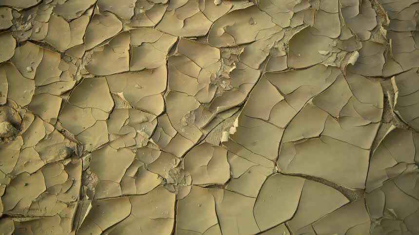 An aerial view of a dry lake bed