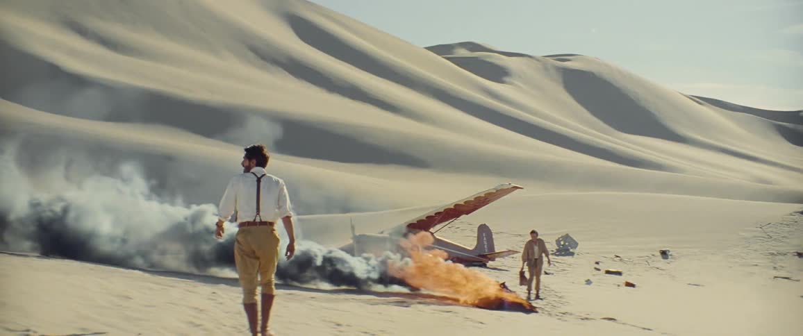 A view of a plane that crashed in the desert