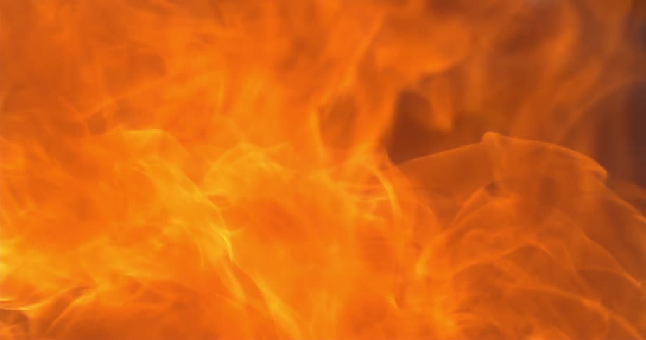 A slow motion view of fire burning