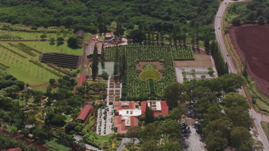 The resort has a maze in the backyard