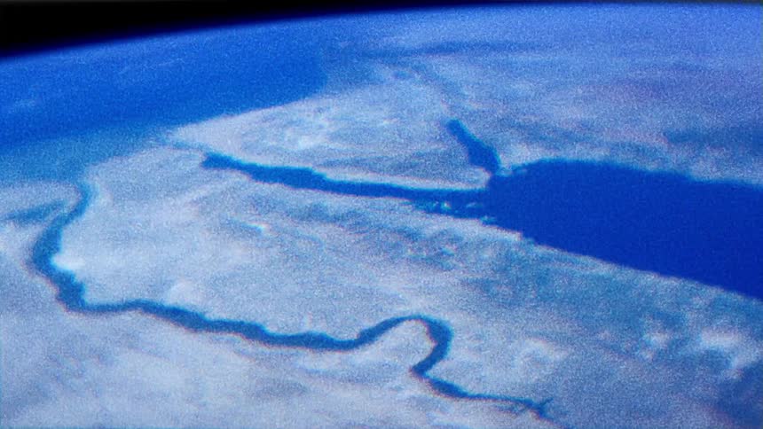 A long river and a lake are visible from space