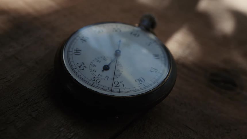 A stop watch is counting on the table