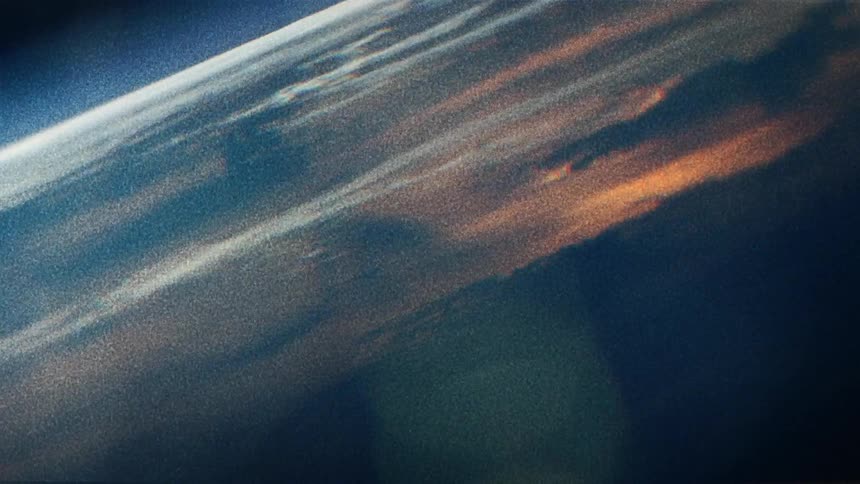 The horizon of earth with sunlight the sky and clouds