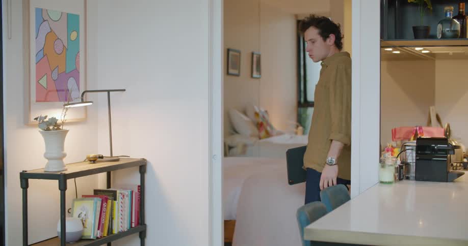 A man is 3D scanning an apartment with a tablet