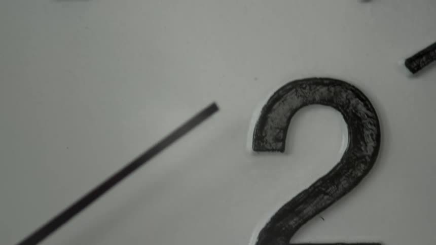 The second hand moves on an analog clock