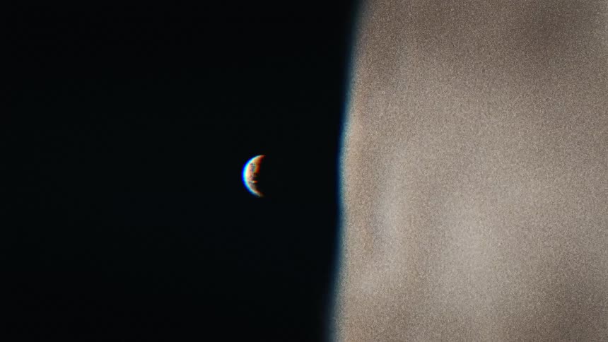 A telescopic view of earth from afar
