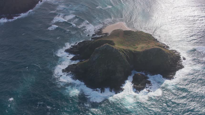 Small islands are in the ocean