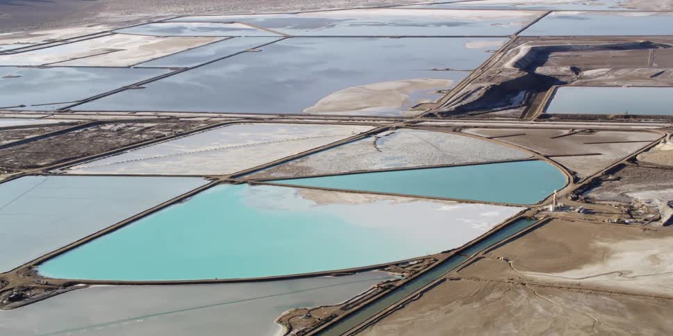 A landscape in a desert with ponds