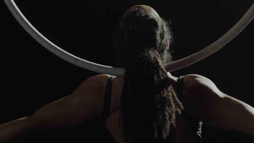 Black woman on hoop