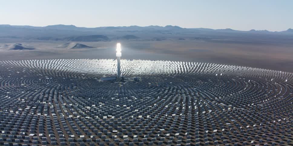 A view of a solar power plant