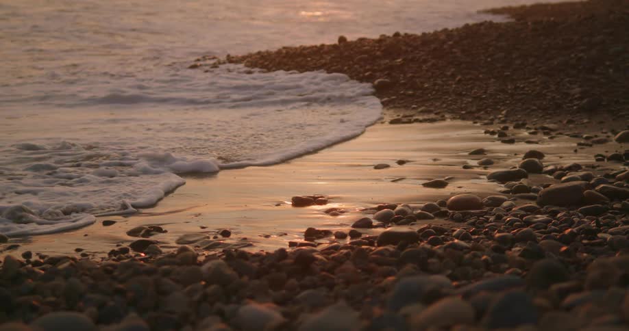 A close up of a rocky beach