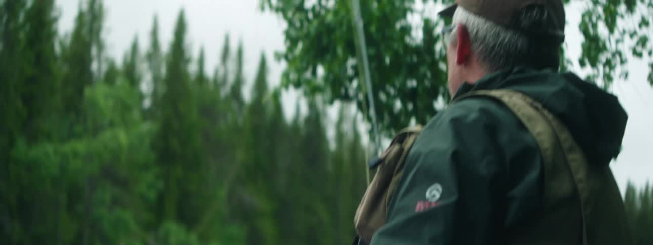 Elderly person fishing