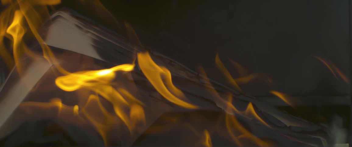 Close up of flames burning
