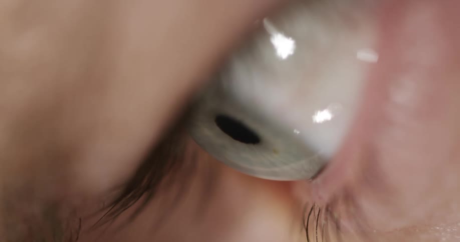 Close up of eyeball looking down
