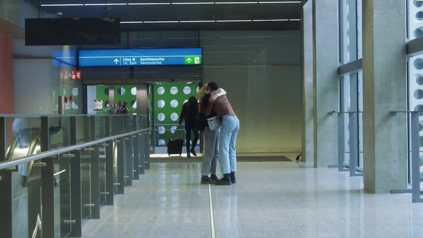 Friends greet each other in the terminal