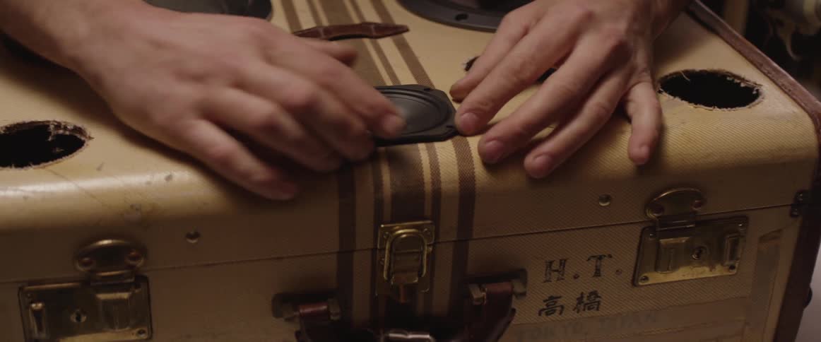 A speaker is placed in the side of a case