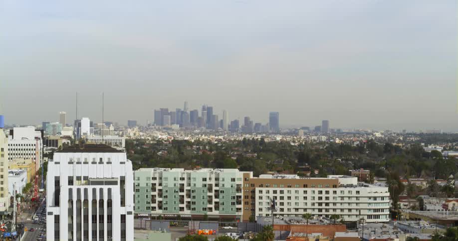 An aerial view of a city outdoors