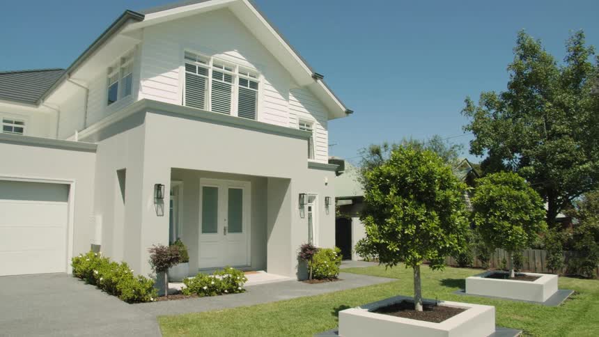 Front yard of a home in the suburbs at daytime