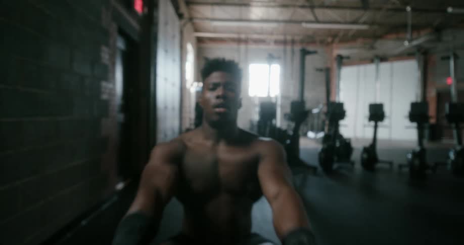 A man working out in a gym