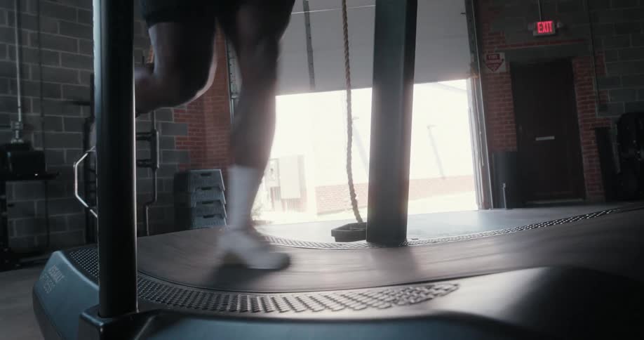 A person running on a treadmill