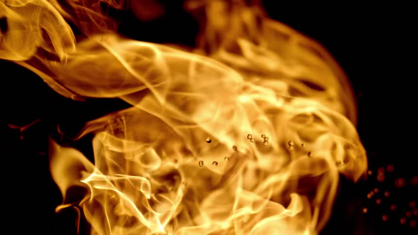 A close up of a fire burning