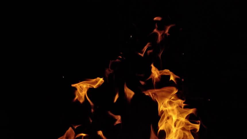 A view of flames burning outdoors