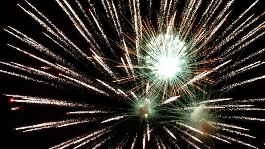The sky is full of exploding fireworks