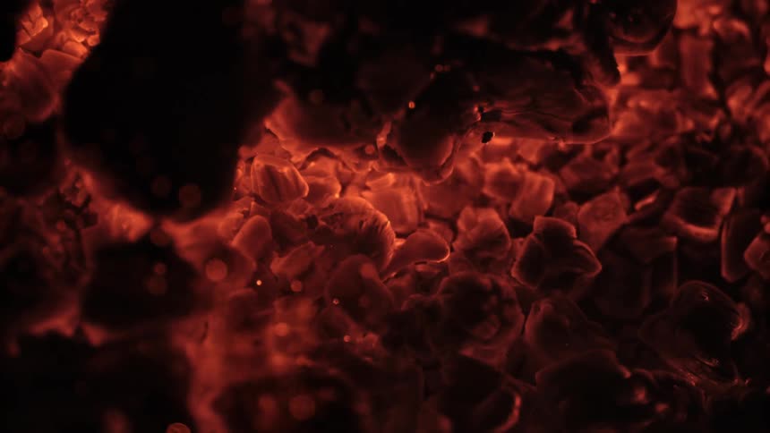 The burning material is turning to ash