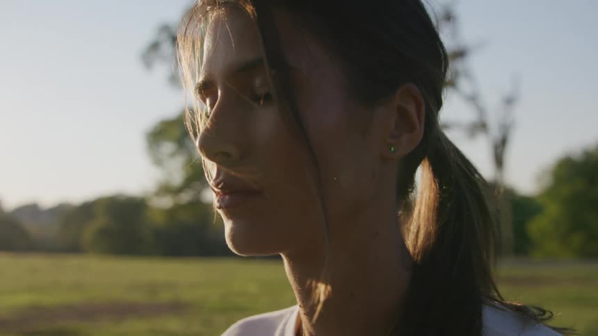 A woman relaxing in a park
