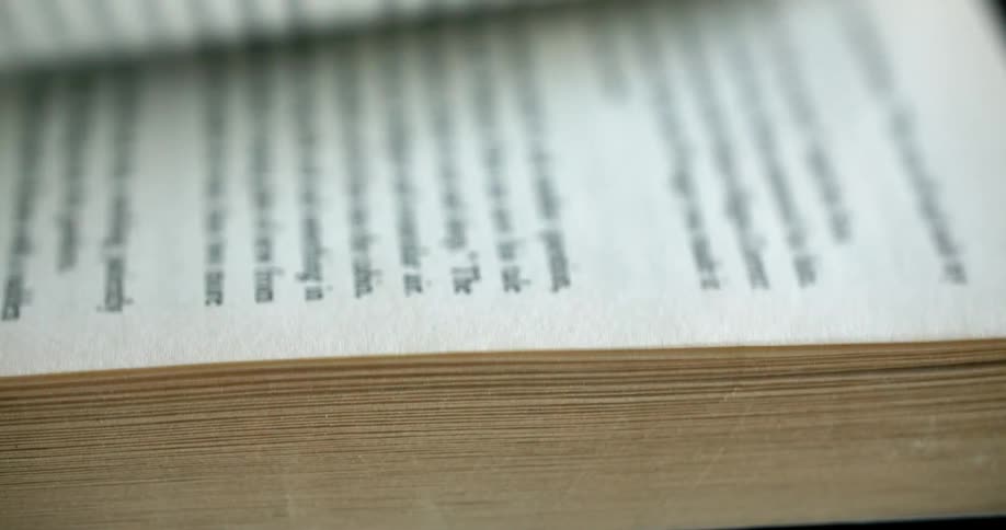 Pages in a thick book are flipped