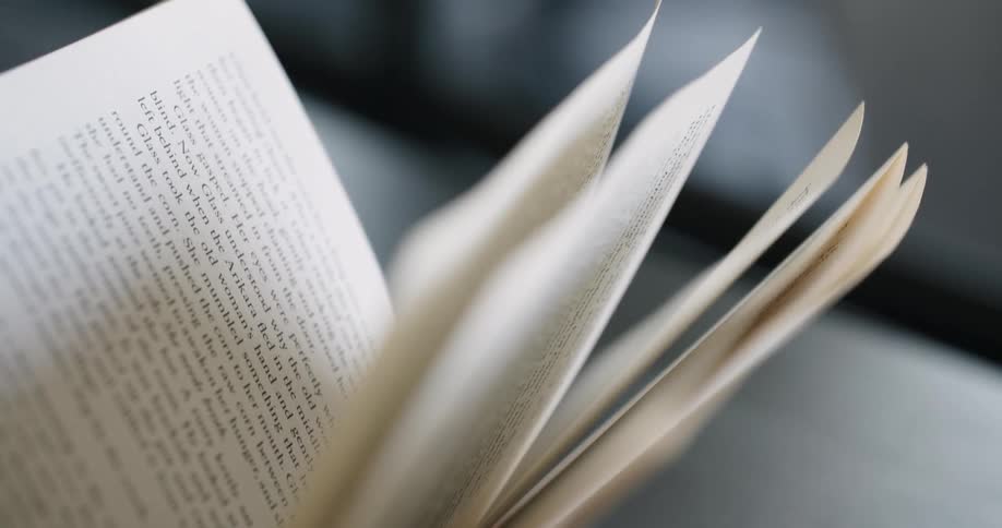 A close up view of a book