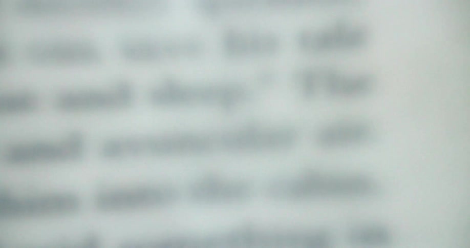 Words on a page blur as if under water