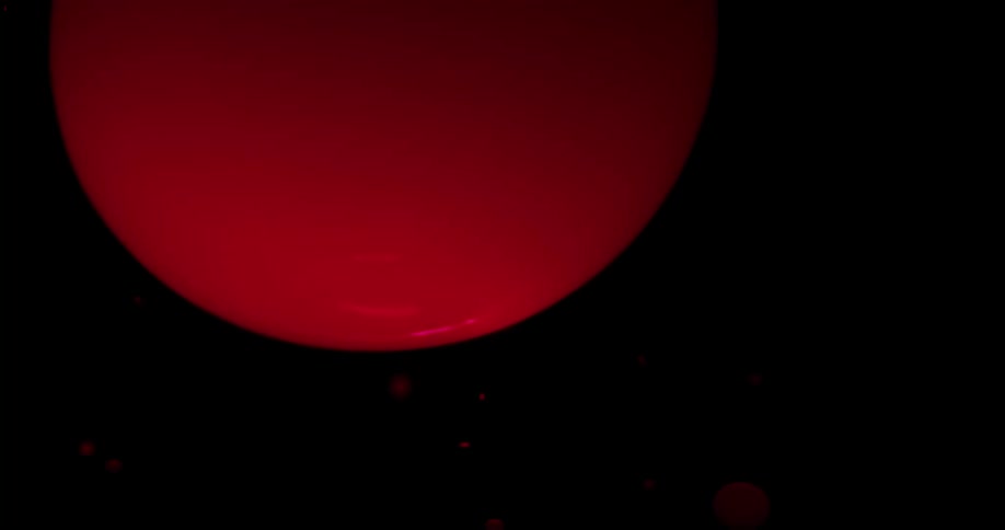 A view of a giant red drop