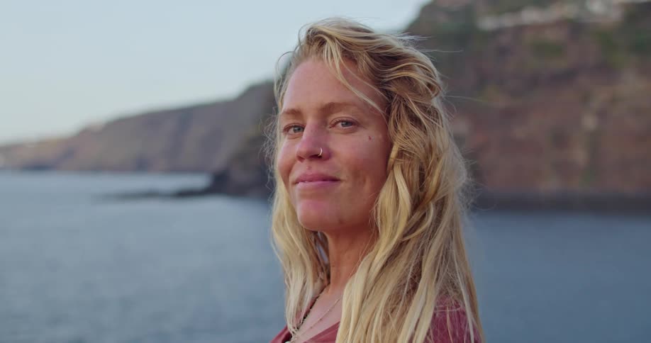 A portrait of a woman outdoors