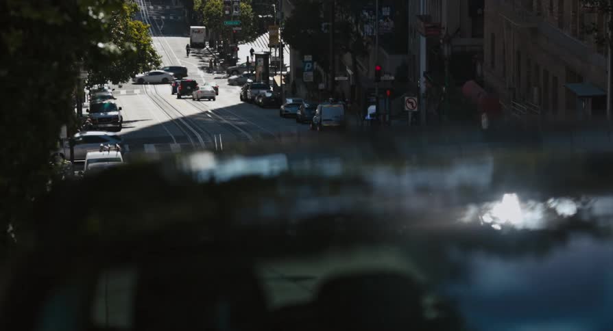 A view of a road in a city with buildings